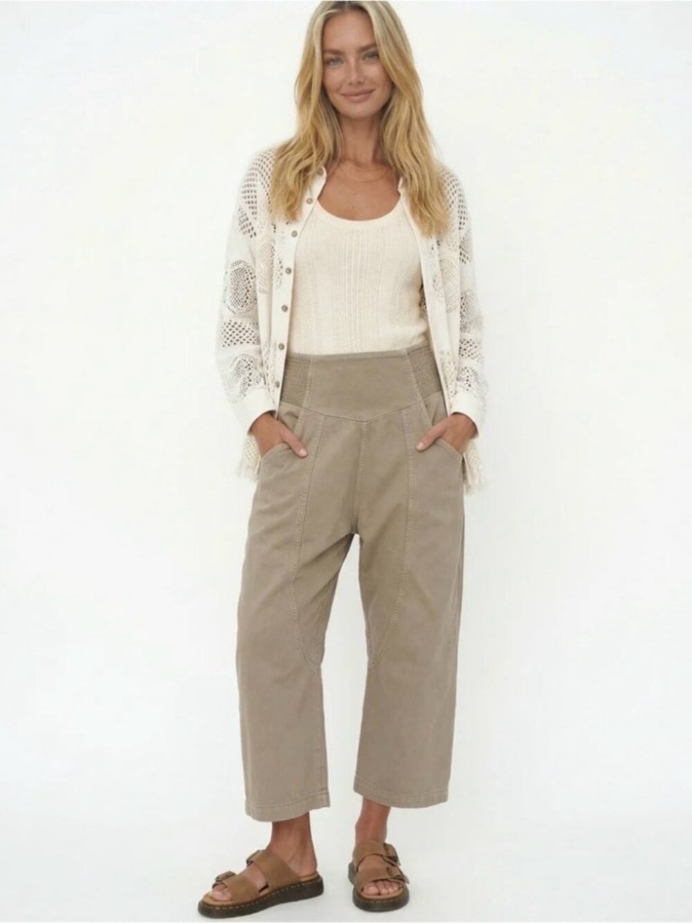 Free People We The Free Light Blue Lunan Harem Pull-On Pants - Picture 12 of 15